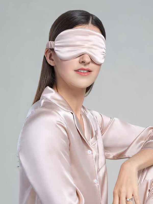 Ensemble de 2 patchs pour les yeux en soie 100 %,  ( Bleu & Gris )
