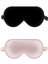 Ensemble de 2 patchs pour les yeux en soie 100 %,  ( Noir & rose )