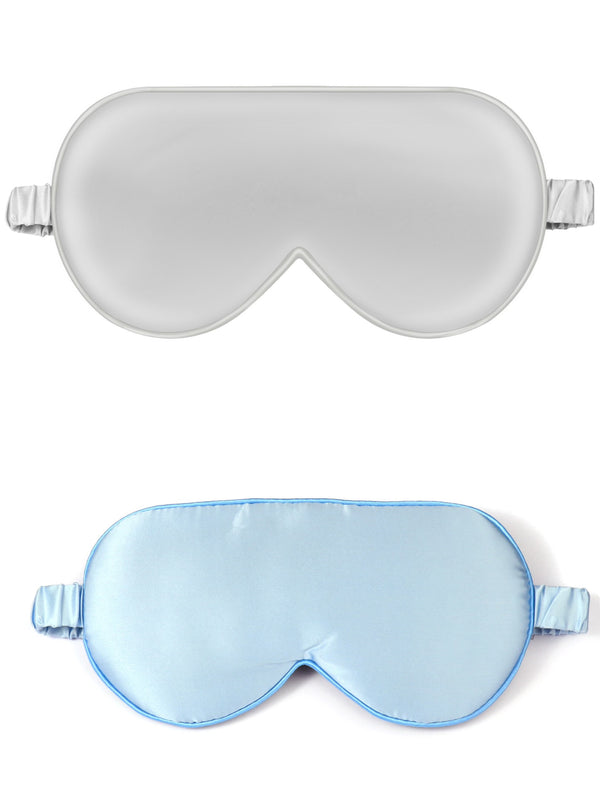 Ensemble de 2 patchs pour les yeux en soie 100 %,  ( Bleu & Gris )