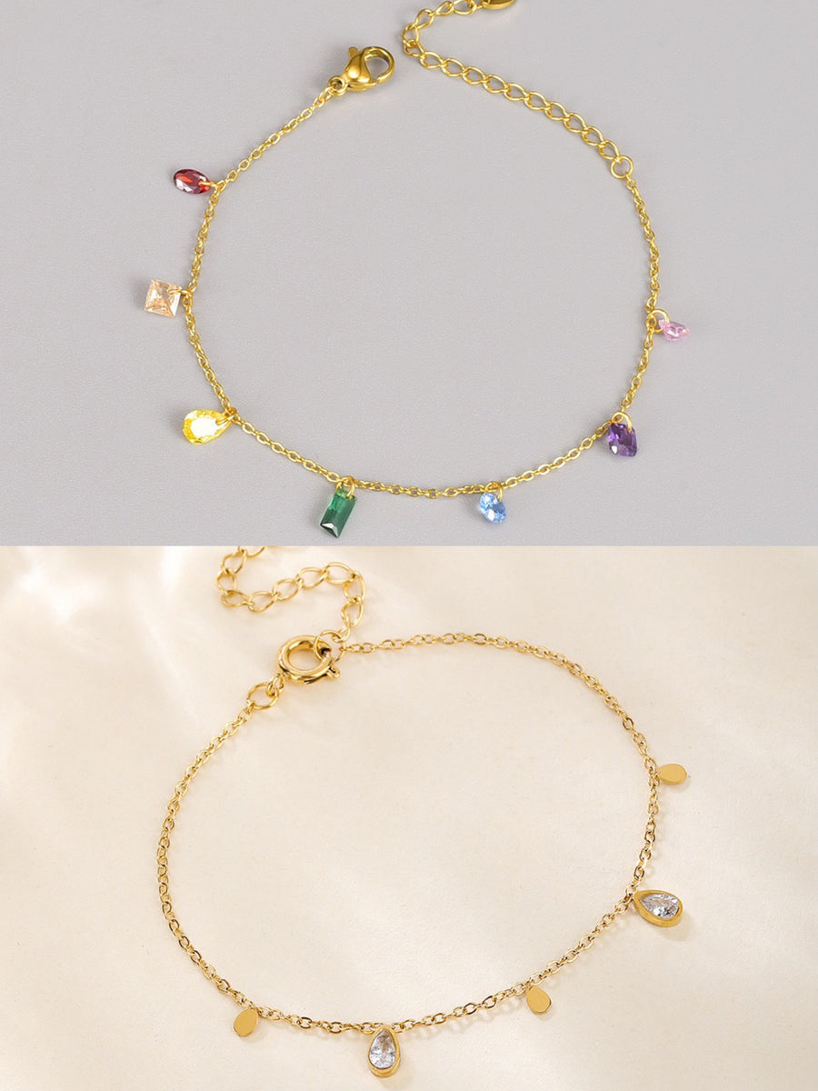 Ensemble de bracelets zircon scintillant.