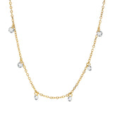 Ensemble collier et bracelet de cheville en acier inoxydable avec zircons clairs
