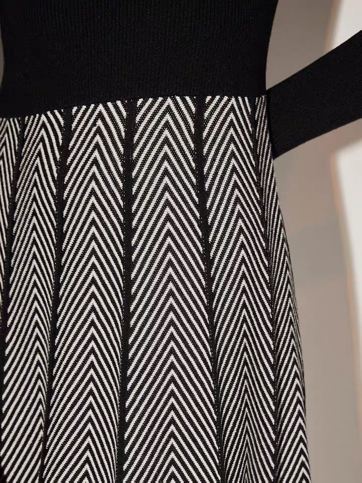 Robe en tricot au motif chevron