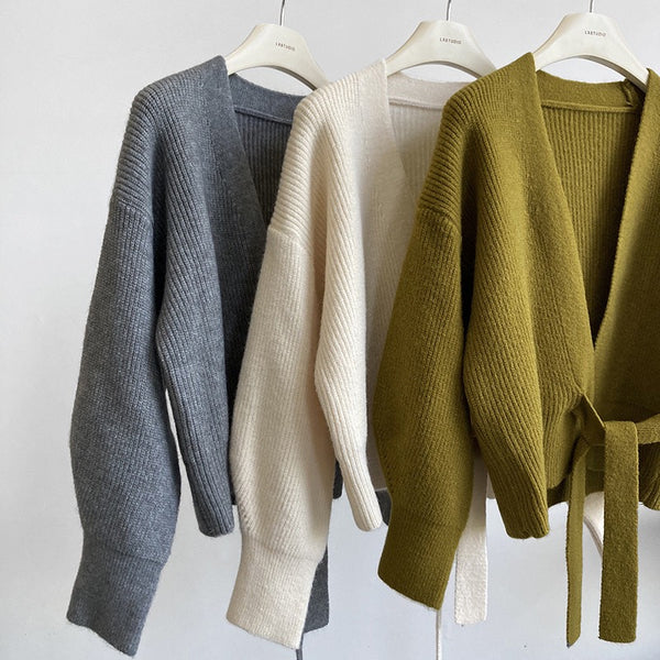 Haut en tricot à encolure en V