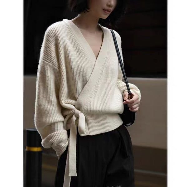 Haut en tricot à encolure en V