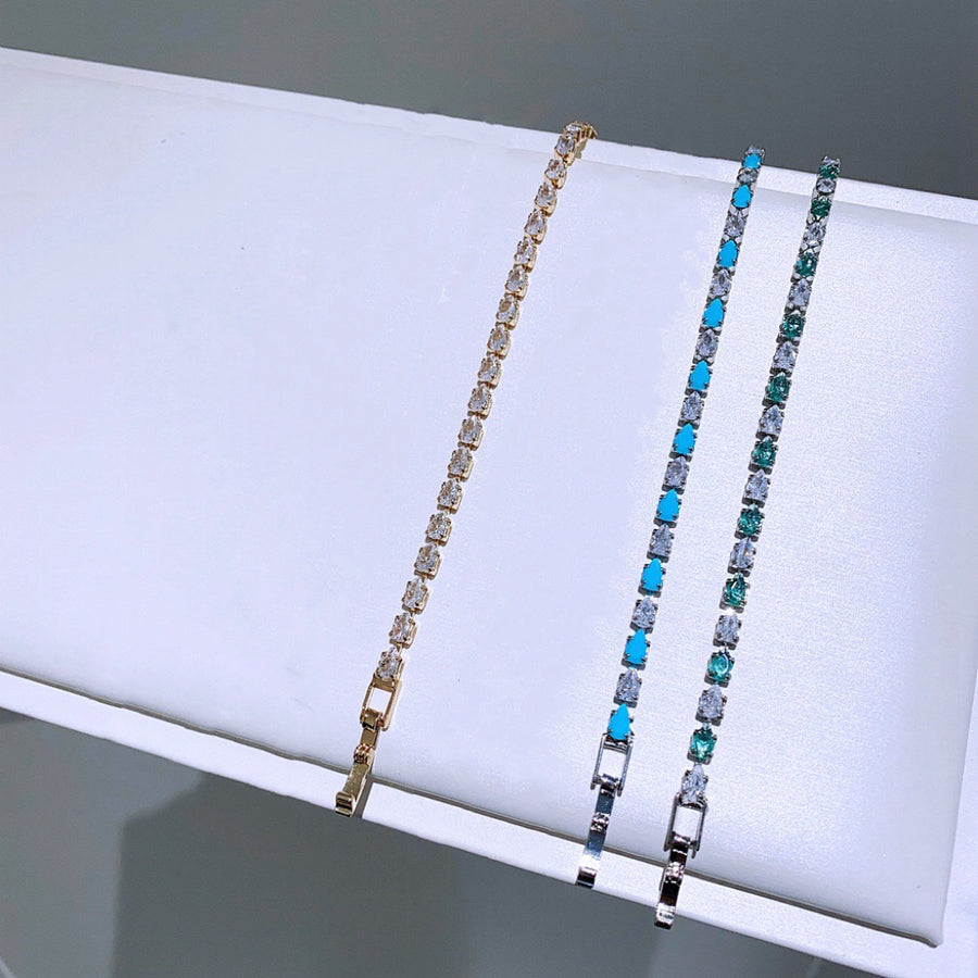 💙💚 Ensemble de 3 Bracelets Goutte Bleu & Vert – Élégance & Éclat Naturel