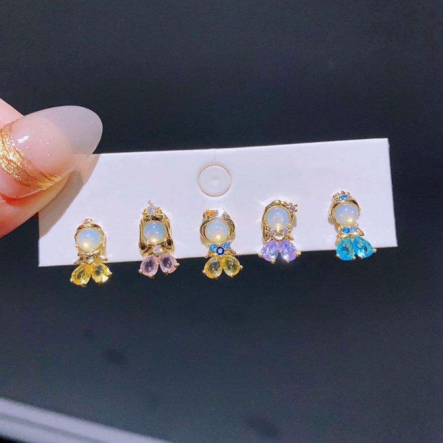 Ensemble de 5 paires de boucles d'oreilles univers magique
