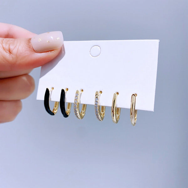 Ensemble de 6 paires de créoles basiques :