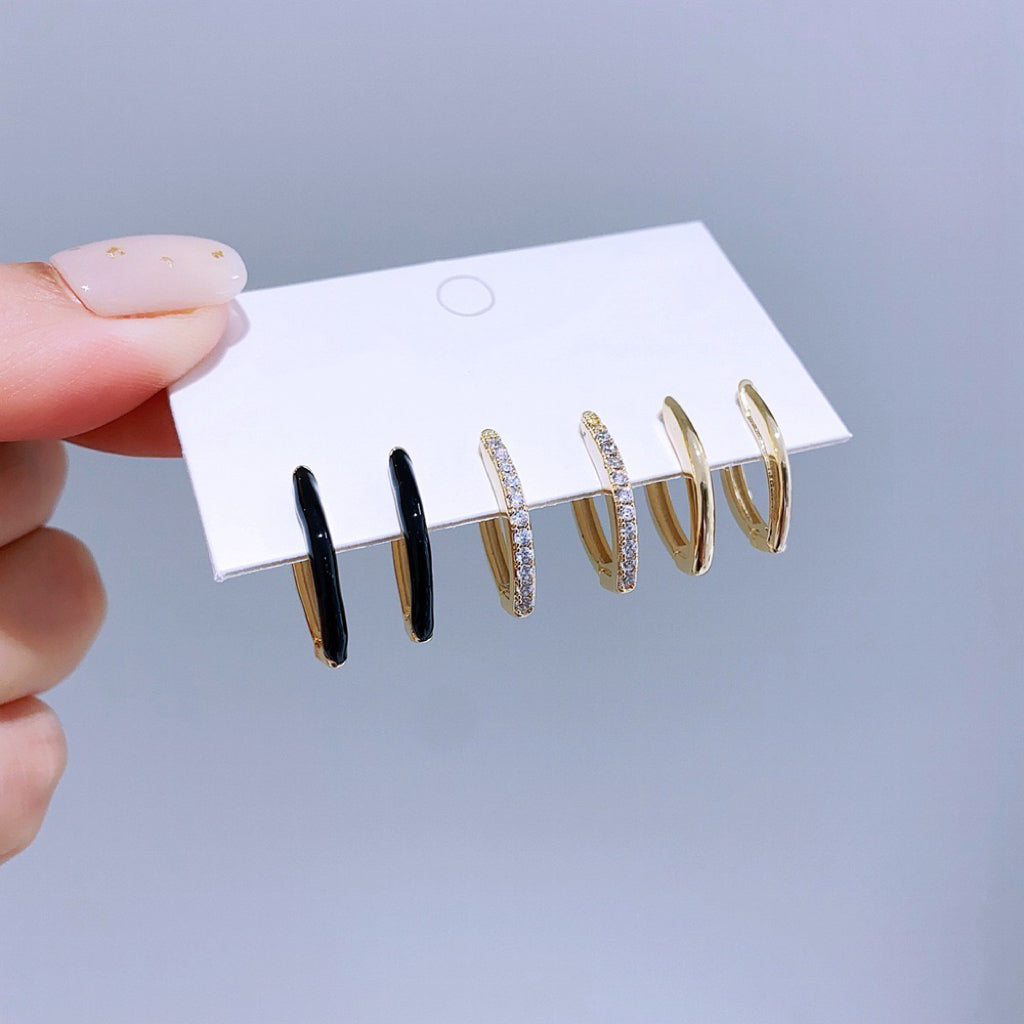 Ensemble de 6 paires de créoles basiques : – photo 2