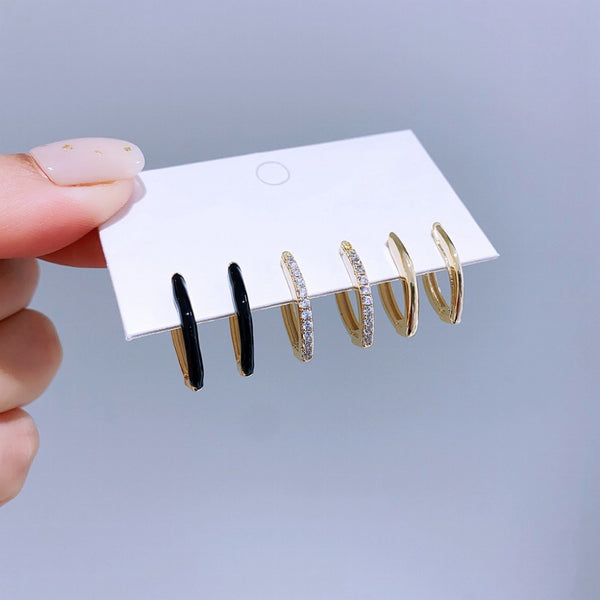 Ensemble de 6 paires de créoles basiques :