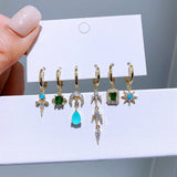 Ensemble de 6 paires de boucles d'oreilles pendantes style chandelier