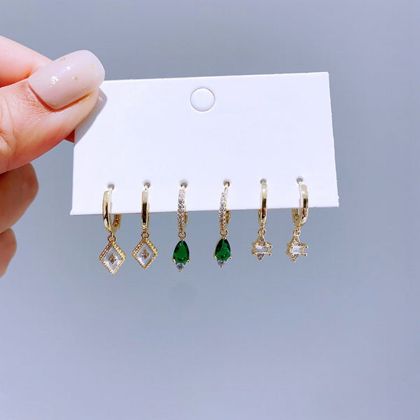 Ensemble de 6 paires de boucles d'oreilles élégantes :