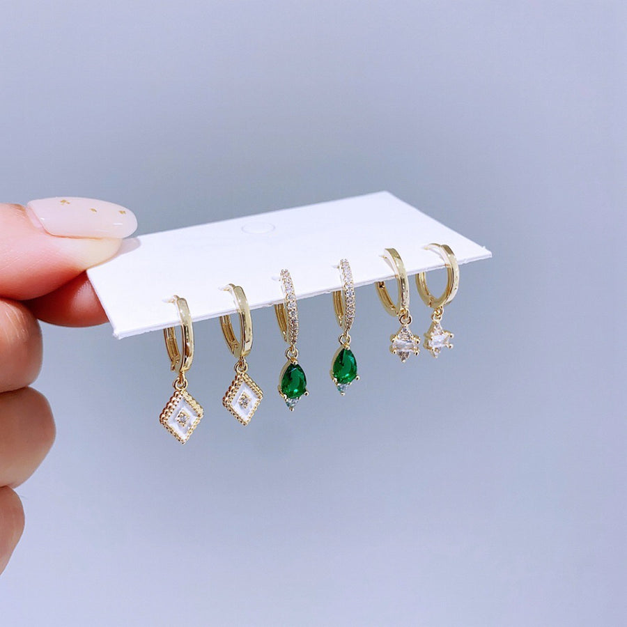 Ensemble de 6 paires de boucles d'oreilles élégantes :