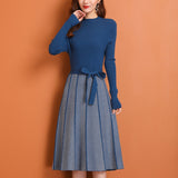 Robe en tricot au motif chevron