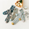 Chaussettes à Fleurs Brodées Vintage ( 5 paires )