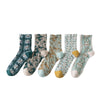 Chaussettes à Fleurs Brodées Vintage ( 5 paires )