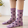 Chaussettes à Fleurs Brodées Mauve Vintage ( 5 paires )