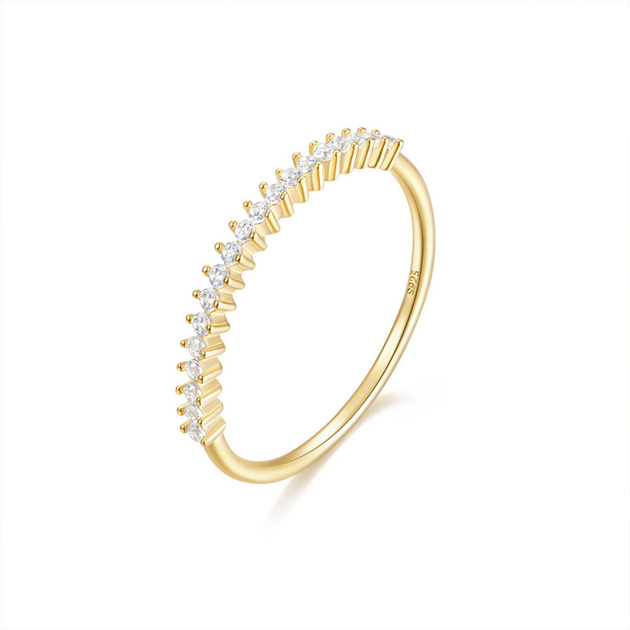 Ensemble de 2 bagues en argent 925 avec zircon carré