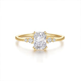 Ensemble de 2 bagues en argent 925 avec zircon carré