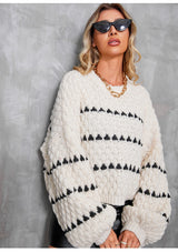 Pull en tricot texturé avec épaules descendantes