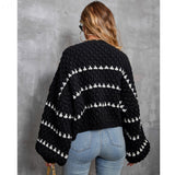 Pull en tricot texturé avec épaules descendantes