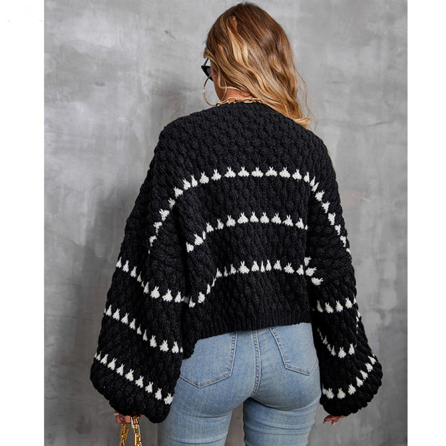 Pull en tricot texturé avec épaules descendantes