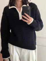 Pull à col polo et à côtes