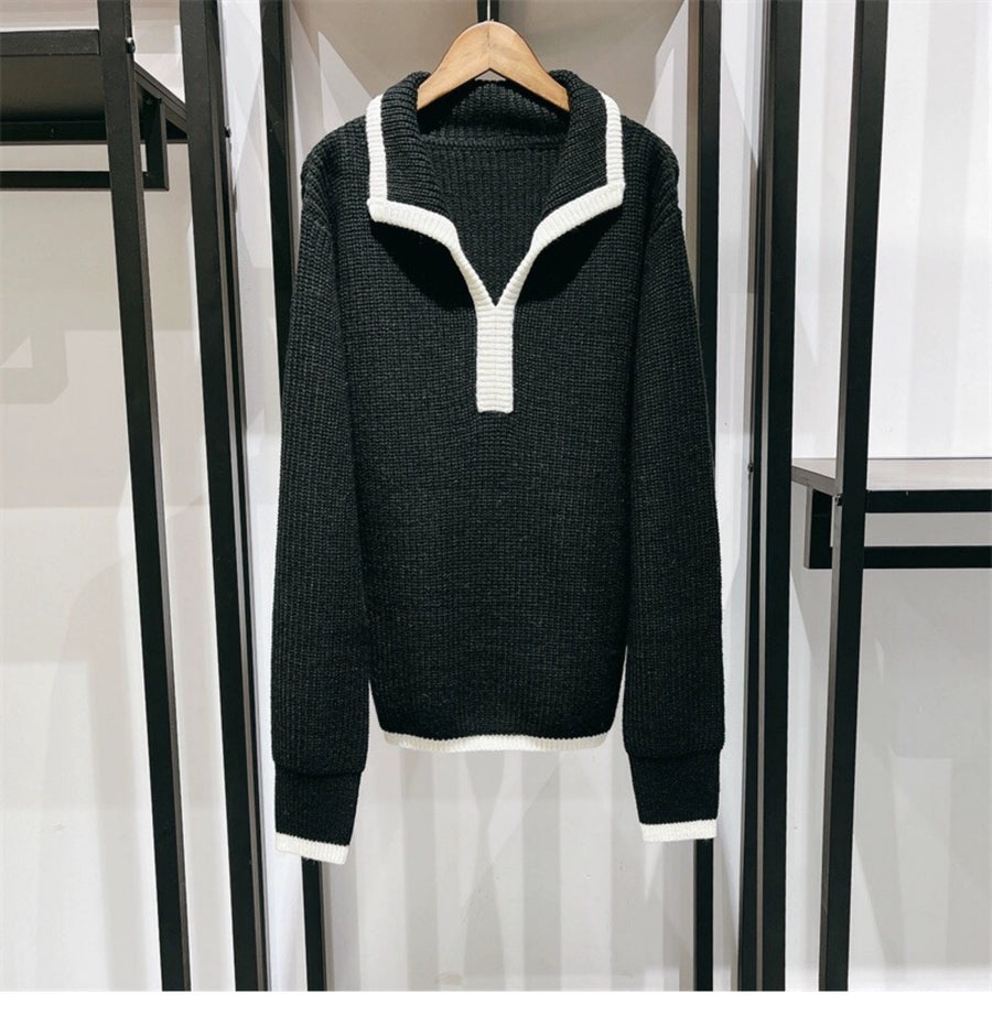 Pull à col polo et à côtes