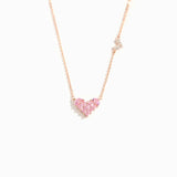 Collier en argent 925, Coeur rose
