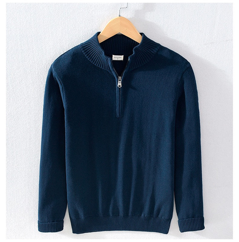 Pull Basique Zippé Pour Hommes