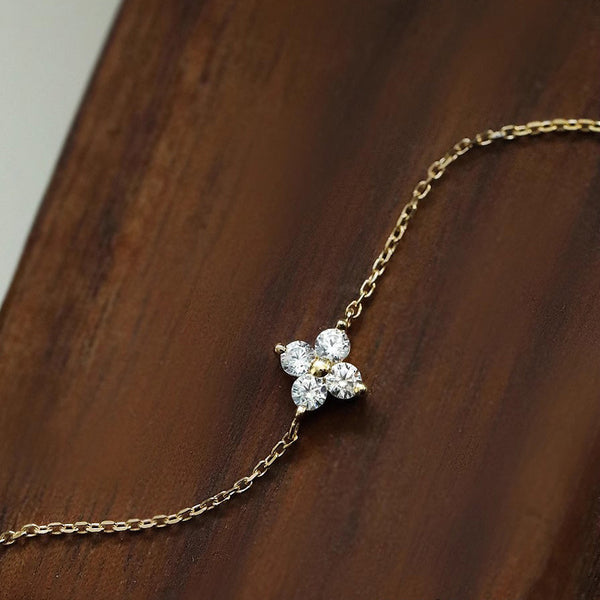 Bracelet Trèfle en Argent 925 avec Strass