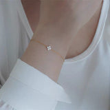 Bracelet Trèfle en Argent 925 avec Strass