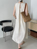 Robe Longue à Rayures sans Manches en Lin