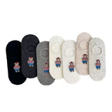 Lot de 7 paires de chaussettes invisibles motif ourson