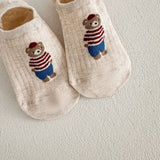 Lot de 7 paires de chaussettes invisibles motif ourson