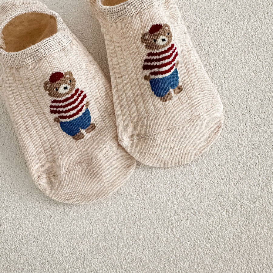 Lot de 7 paires de chaussettes invisibles motif ourson