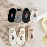 Lot de 7 paires de chaussettes invisibles motif ourson