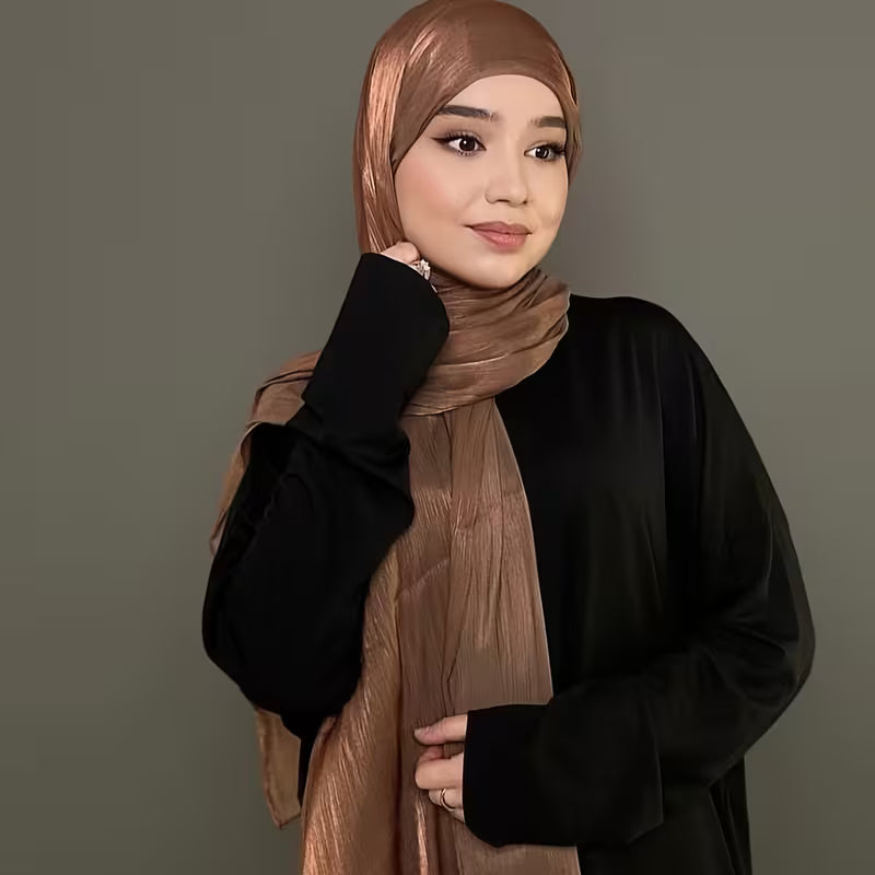 Foulard Organza Scintillant Plissé pour Femme – Élégance & Raffinement ( LOT DE 3 )