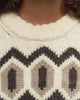 Ganni Pull en Laine Épais à Motif Graphique et Col Rond Court