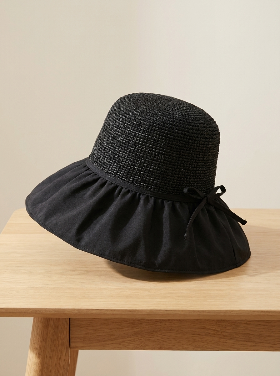 Chapeau paille Noir