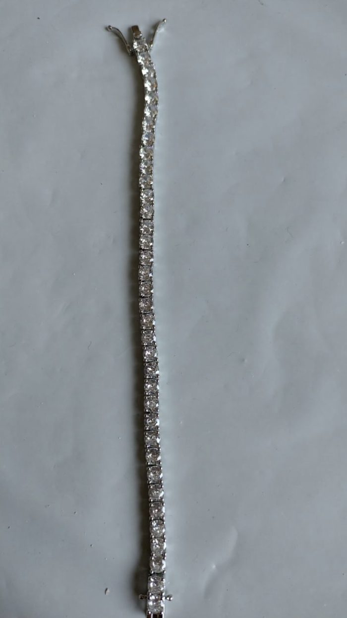 Bracelet tennis argenté zircons