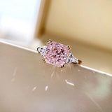 Bague diamant carré rose Glamorous Party