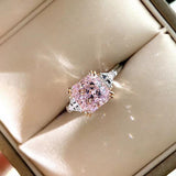 Bague diamant carré rose Glamorous Party