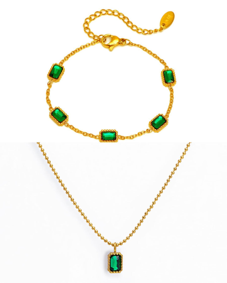 Ensemble de collier et bracelet en zircon