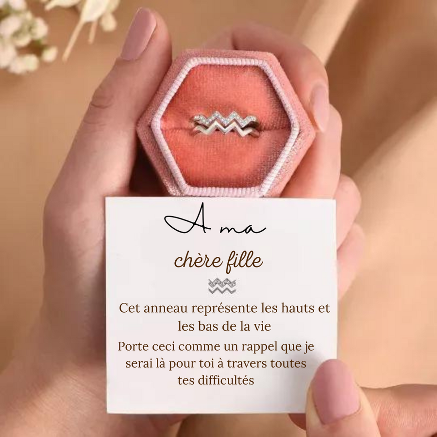Bague en argent représente les hauts et les bas de la vie.