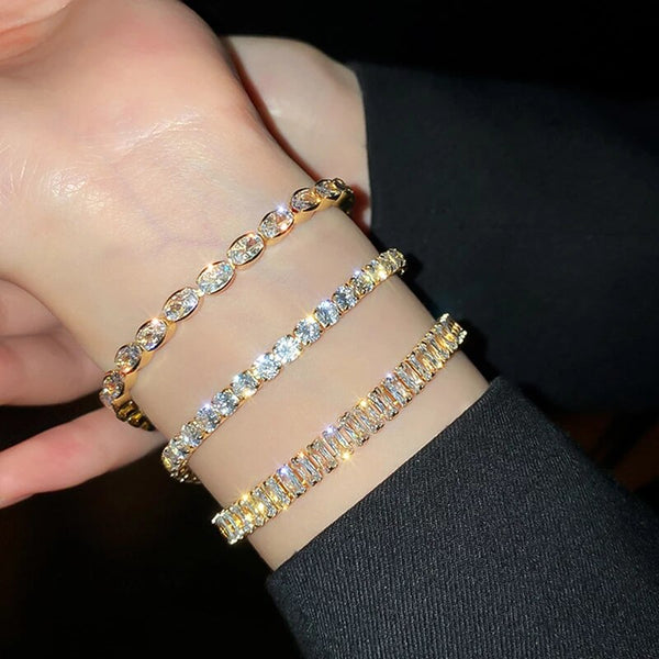 Bracelet en zircon serti de 3 pièces