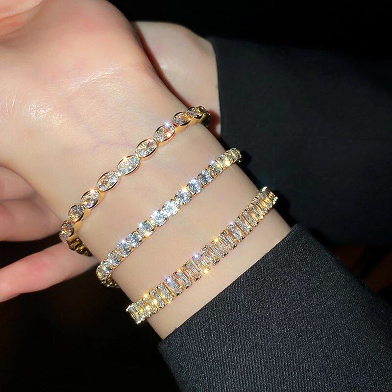 Bracelet en zircon serti de 3 pièces