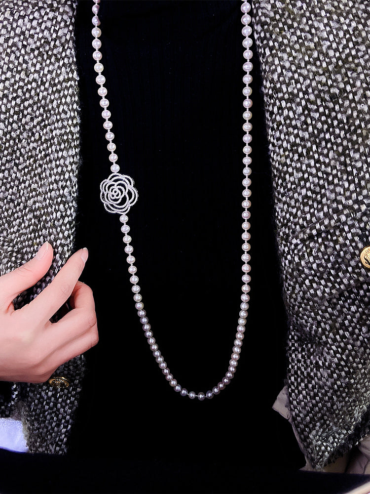 Collier Camélia à Perles d'Eau Douce