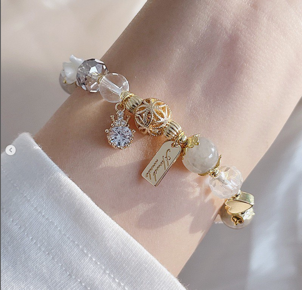 Bracelet ajustable  en fleur de quartz naturelle 