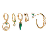 Ensemble de boucles d'oreilles 6 pièces en malachite