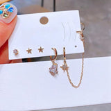 Ensemble de boucles d'oreilles Star Heart 5pcs